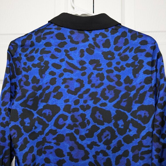 Scapa Lauren Perre Duchessa XS Royal Blue Black Animal Print Shirt NWT - Picture 10 of 16